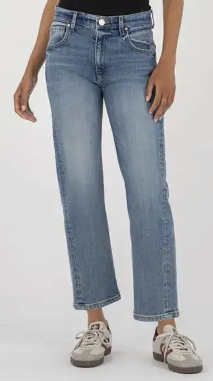 Kut from the Kloth Women's 6 Mid-Rise Ankle Baggy Straight Leg Jeans O1-4